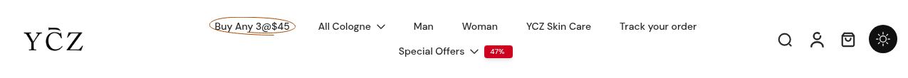 YCZ Fragrance's own store pricing: Buy Any 3@$45 All Cologne Man Woman YCZ Skin Care Track your order Special Offers…